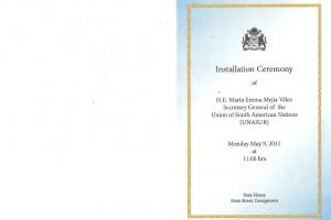 Programa de Asunción de la Sec. General de UNASUR en Guyana