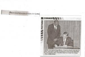 Visita de Cortesía al Presidente de la Cámara de Diputados, Sr Wade Mark, con el Sr Vicecanciller Eduardo Zuain
