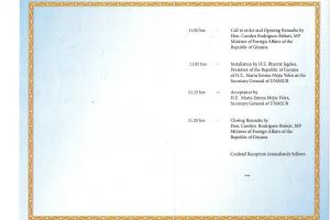 Programa de Asunción de la Sec. General de UNASUR en Guyana
