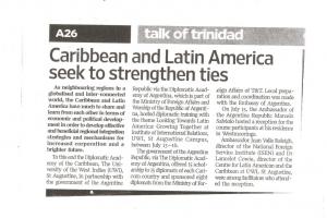 Repercusión en medios locales. Trinidad Guardian