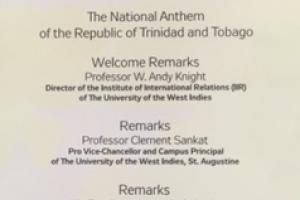 Programa para la inauguración de la sede de la Academia Diplomática