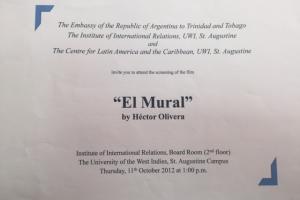 Invitación para la exhibición de la película 'El Mural'
