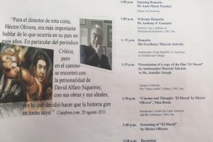 Programa preparado para inaugurar la exhibición de 'El Mural' en la UWI